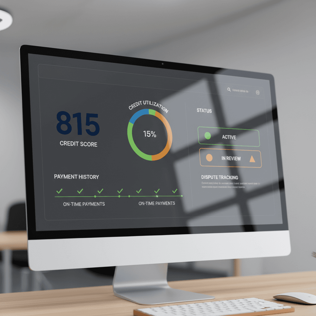 Credit score improvement chart showing positive financial progress