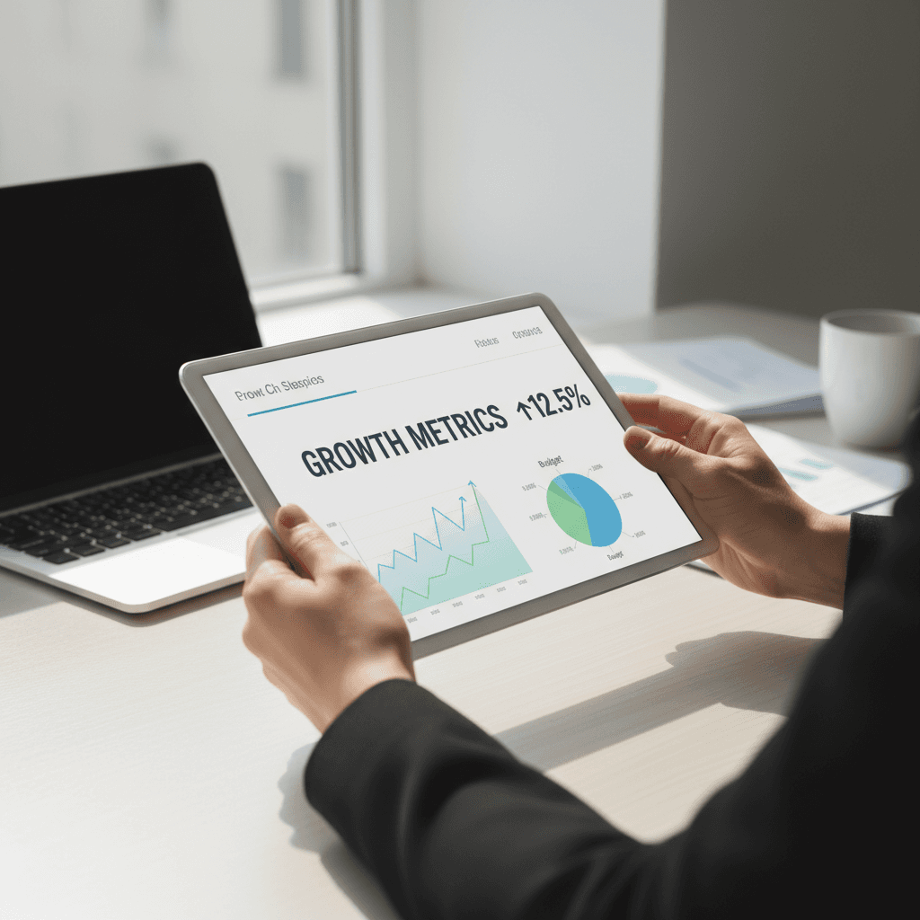 Credit score improvement chart displayed on tablet